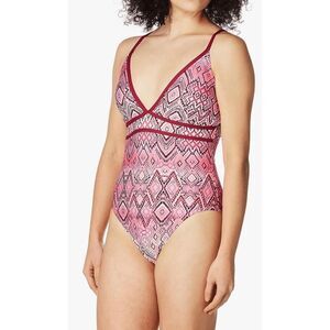 La Blanca size 2 Women's V-Neck One Piece Swimsuit NWT pink